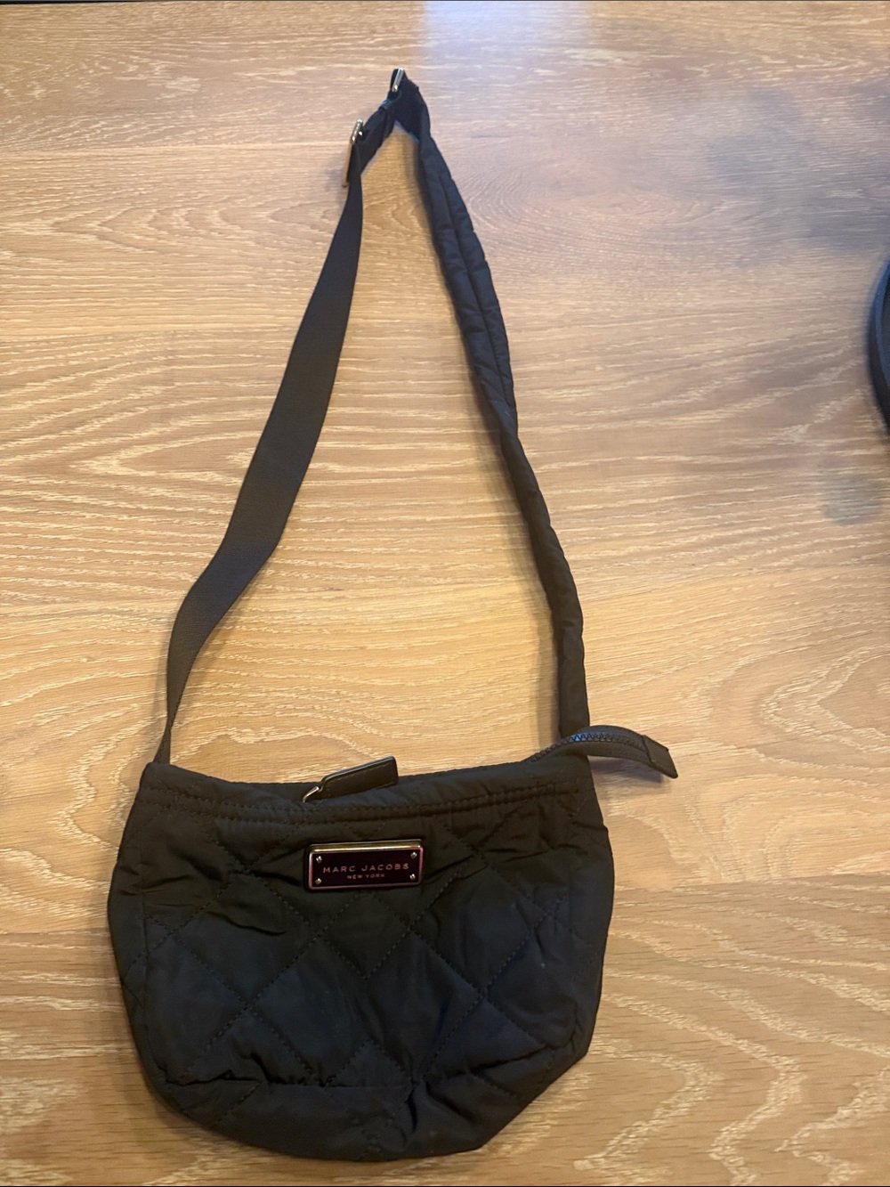 Marc Jacobs Black Quilted Crossbody with Logo Plaque